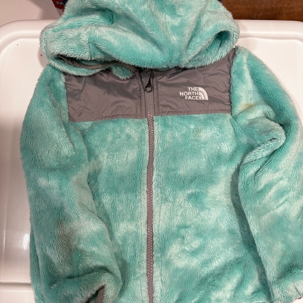North Face 3T Teal Fleece Hooded Jacket